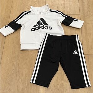 Adidas Infant 3 Months Tracksuit in White and Black